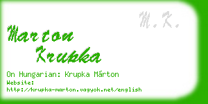 marton krupka business card