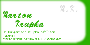 marton krupka business card